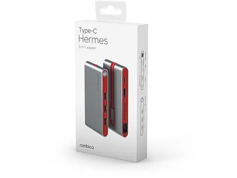 Хаб USB Rombica Type-C Hermes Red (Р)
