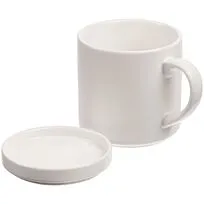 Кружка с подогревом и беспроводной зарядкой dualBase plus, белая