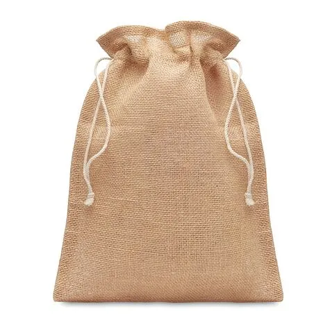 Маленькая подарочная сумка JUTE SMALL из джута, 14 х 22 см, натуральный