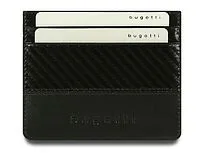 Портмоне для кредитных карт BUGATTI КОМЕТА | COMET, с защитой данных RFID, черное, натуральная воловья кожа, 10,2х0,2х8,2 см