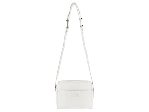 Сумка кросс-боди женская BUGATTI Elsa, белая, воловья кожа/полиэстер, 19х5,5х14 см
