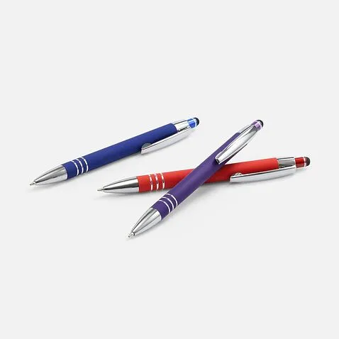 Ручка шариковая Sansen Soft Touch со стилусом, синяя