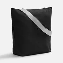 Шопер B5, черный с широкими серыми ручками