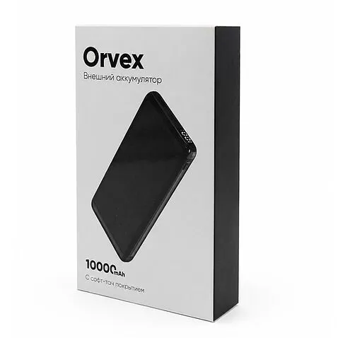 Внешний аккумулятор Orvex c быстрой зарядкой (до 22,5W), 10000 mAh, черный