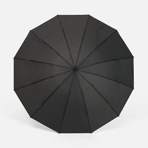 Зонт обратного сложения inLoop с ручкой-карабином, черный