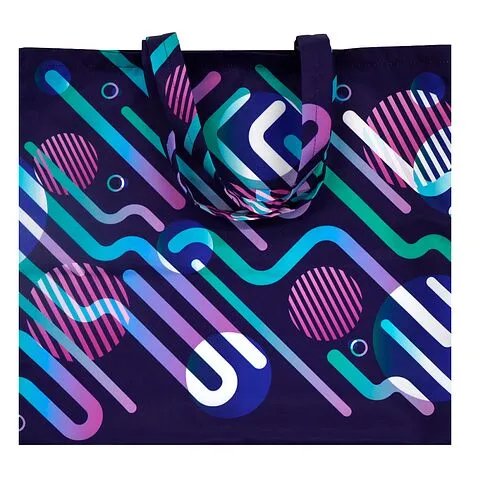 Сумка для покупок Бэгис с полноцветной печатью, длина ручек 50 см