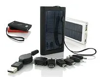 PowerBank Solaris Plus S, двойное питание от USB и от солнечной батареи, емкость 2600 mA/h, красный