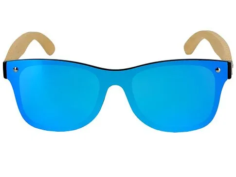 Солнцезащитные очки из бамбука с зеркальной линзой Rockwood Motion, синий
