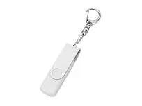 USB-флешка на 32 Гб 3 в 1 поворотный механизм, c двумя дополнительными разъемами MicroUSB и TypeC C с одноцветным металлическим клипом, белый