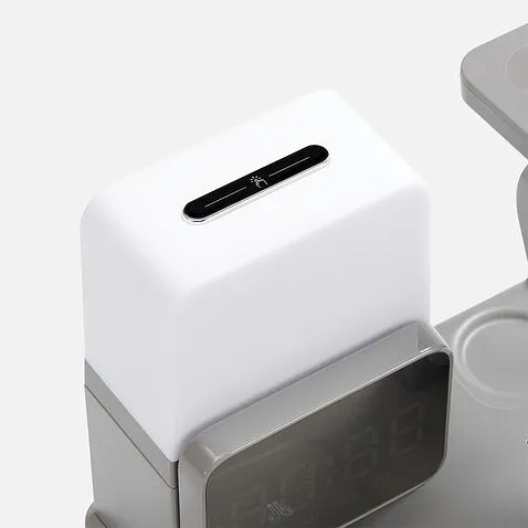 Зарядная станция с электронными часами и подсветкой Large Charge ver.3, серая