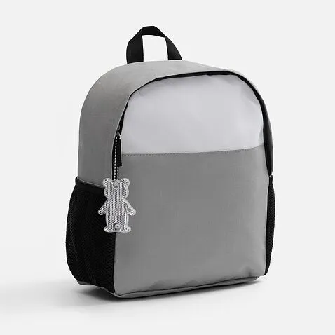 Пешеходный светоотражатель с цепочкой «Мишка», белый