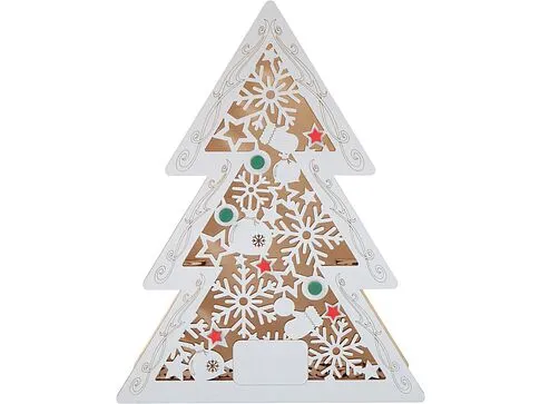 Шкатулка из фанеры в виде елки Firytale , серебристая