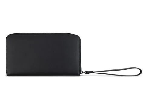 Кошелёк женский BUGATTI Daphne с ключницей, чёрный цвет, воловья кожа/полиэстер, 19х3х11 см