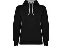 Толстовка с капюшоном Urban женская, черный/серый меланж