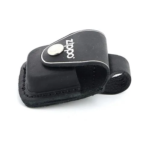 Чехол ZIPPO из натуральной кожи для зажигалки шириной 36 мм, с петлей для крепления на ремне высотой до 5 см, черный