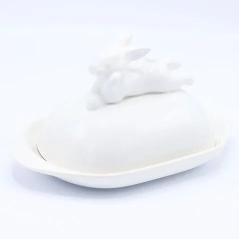 Маслёнка с кроликом, 380 мл, Белый