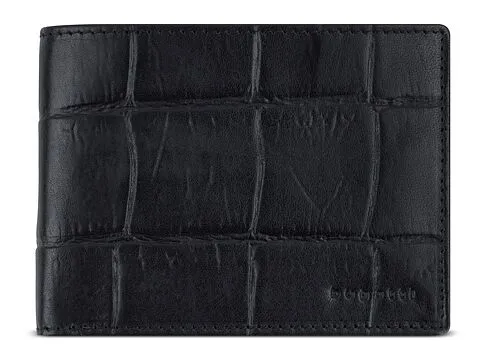 Портмоне BUGATTI Nevio, чёрный, воловья кожа/козья кожа/полиэстер, 12,5х2,5х9,3 см
