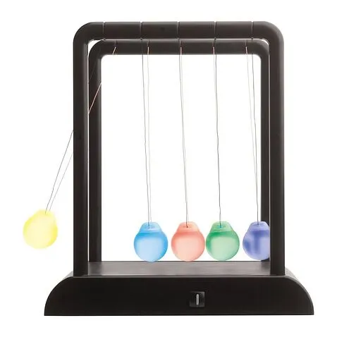 Маятник Ньютона с подсветкой, черный, разноцветный Маятник Ньютона с подсветкой, черный, разноцветный