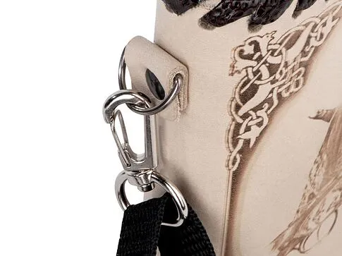 Фляга 503(белая кожа) , 0,5 л