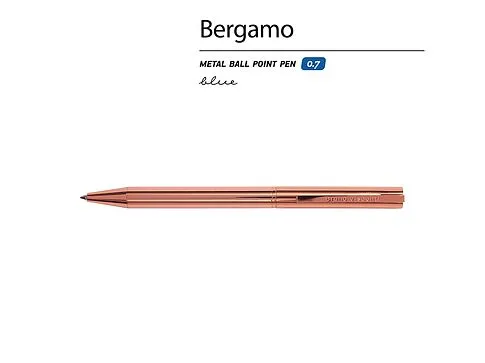 Ручка металлическая шариковая Bergamo, розовое золото