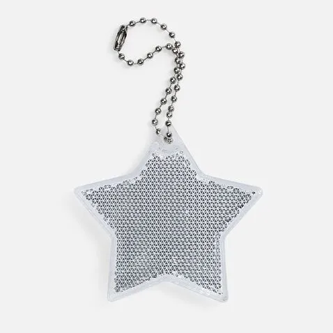 Пешеходный светоотражатель с цепочкой «Звезда», белый