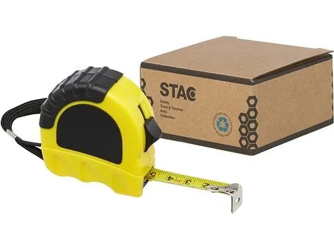 Рулетка длиной 3 метров Rule из переработанной пластмассы, сертифицированной по стандарту RCS - Желтый