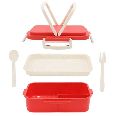 Ланчбокс (контейнер для еды) Inar из пшеничного волокна, красный.