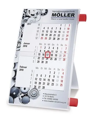 Заготовка настольного календаря VISION, белый, красный