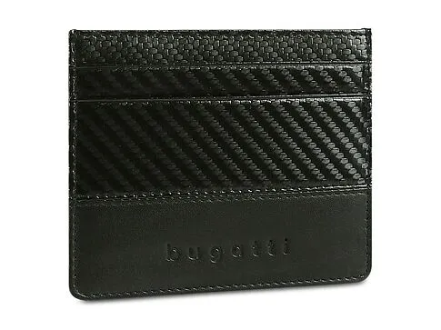 Портмоне для кредитных карт BUGATTI КОМЕТА | COMET, с защитой данных RFID, черное, натуральная воловья кожа, 10,2х0,2х8,2 см