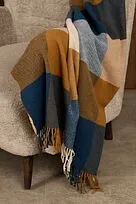 Плед Fleco, синий с коричневым