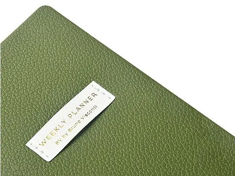 Еженедельник недатированный А6 Verde с нашивкой, зеленый