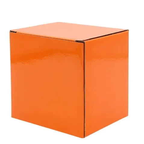 Коробка глянцевая для кружки Make me, оранжевая Коробка глянцевая для кружки Make me, оранжевая
