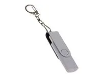 USB-флешка на 64 Гб 2 в 1 поворотный механизм, c дополнительным разъемом Type-C с одноцветным металлическим клипом, белый