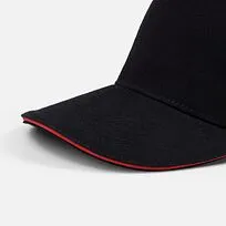 Бейсболка Classic 2.0, черная с красным кантом