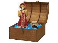 Подарочный набор: кукла фарфоровая, мед, красный