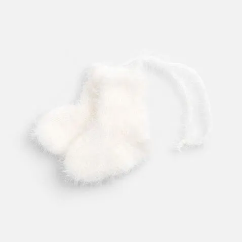 Подвеска на елку «Вьюжка», носочки, белая