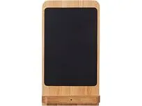 Беспроводное зарядное устройство 2-в-1 с подсветкой лого Reedia S4, 15 Вт, бамбук, черный