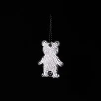 Пешеходный светоотражатель с цепочкой «Мишка», белый