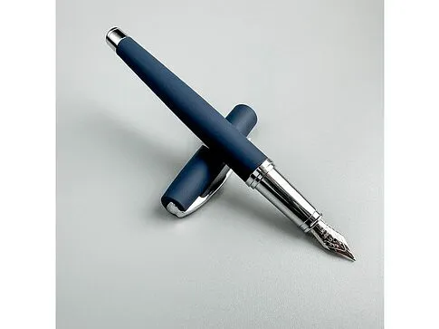 Ручка металлическая перьевая Sienna софт-тач, синий