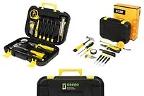 Инструментальный ящик Sounion, 16 предметов, с замком и складной ручкой, черный