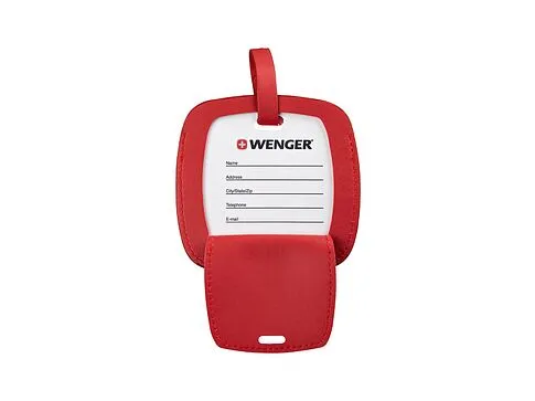 Бирка для багажа WENGER, красная, полиуретан, 4,1 x 4,1 x 0,4 см