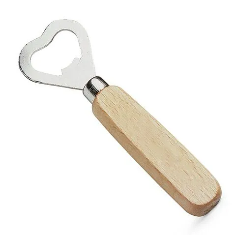 Металлическая открывалка для бутылок с деревянной ручкой Металлическая открывалка для бутылок с деревянной ручкой