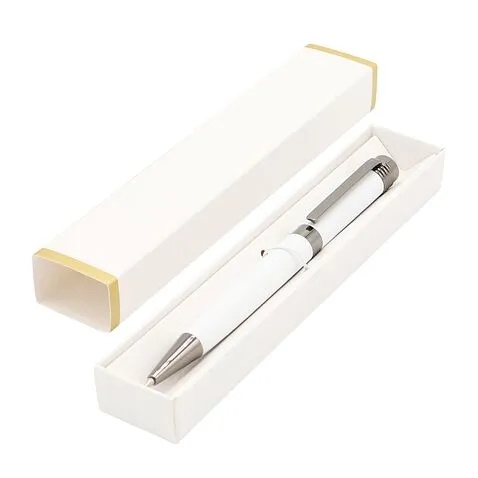 Ручка Senator в коробке Cradle белой с позолотой, белая