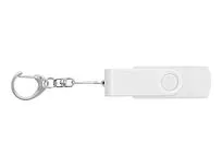 USB-флешка на 32 Гб 3 в 1 поворотный механизм, c двумя дополнительными разъемами MicroUSB и TypeC C с одноцветным металлическим клипом, белый