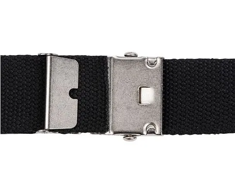Ремень на пояс Canvas из ткани с металлической пряжкой, черный
