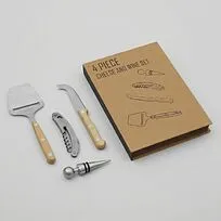 Подарочный набор для вина и сыра Reze из 4 предметов, натуральный