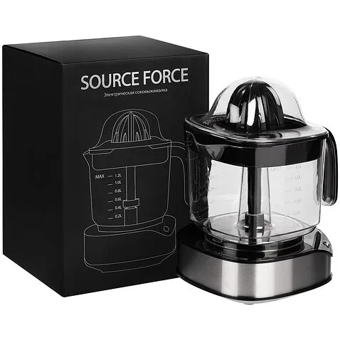 Электрическая соковыжималка для цитрусовых Source Force, серебристо-черная