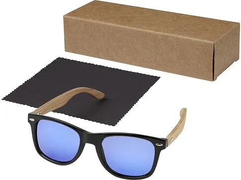 Hiru, зеркальные поляризованные солнцезащитные очки в оправе из переработанного PET-пластика/дерева в подарочной коробке, дерево