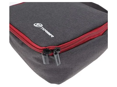 Несессер TORBER, дорожный, чёрный/бордовый, полиэстер 300D, 20 х 18 х 8 см