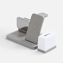 Зарядная станция с электронными часами и подсветкой Large Charge ver.3, серая